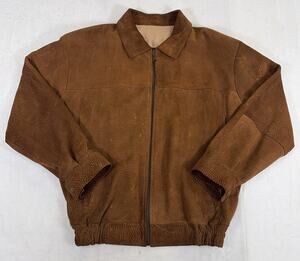 Gonzalez Brown Suede Bomber Jacket Adult XL Zip Up Industria Argentina Charity
